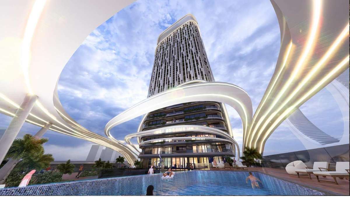 Mass plan with the tower, podium and surrounding streets
