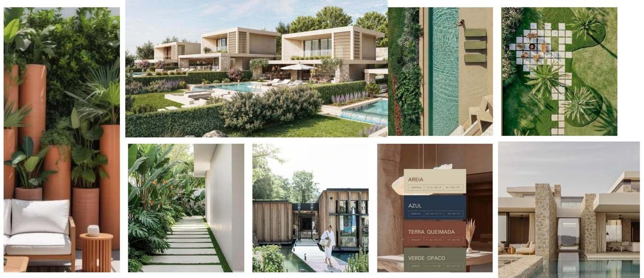 Mood board of materials and details