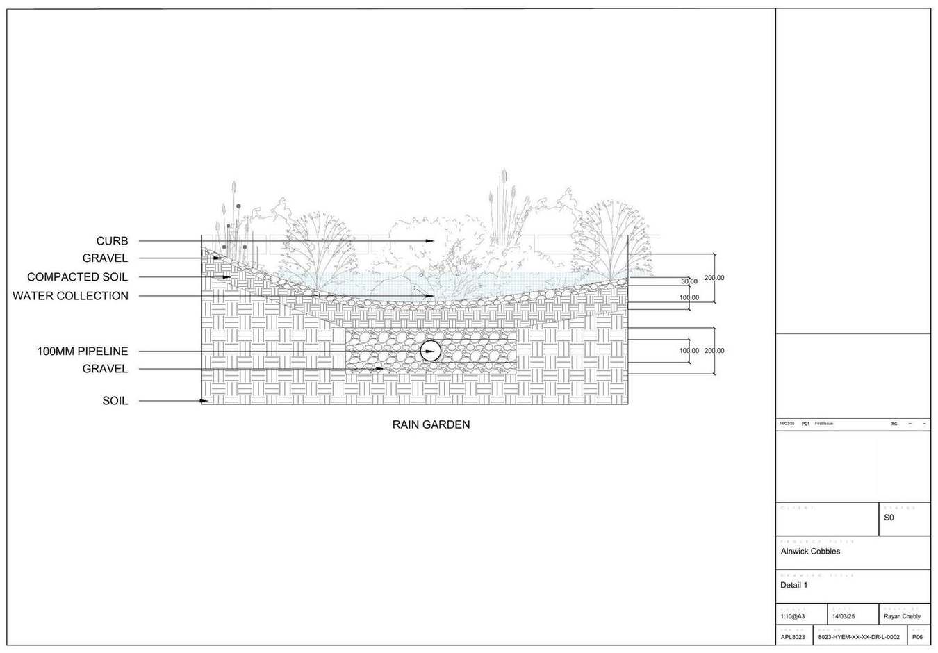 Detail 3: granite sett build-up